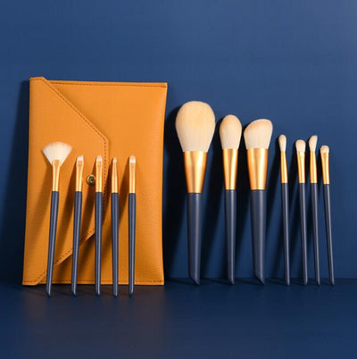 12PCS Natural Hair Makeup Brushes Foundation