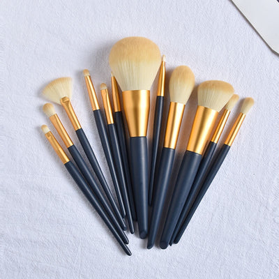12PCS Natural Hair Makeup Brushes Foundation