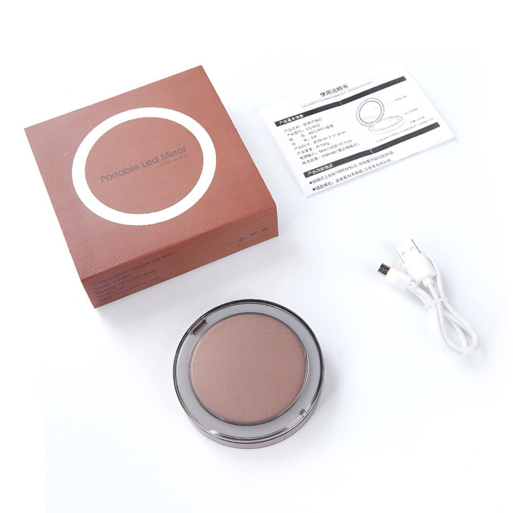 LED Lighted Mini Makeup Mirror | Mirror With Color-Changing Lights