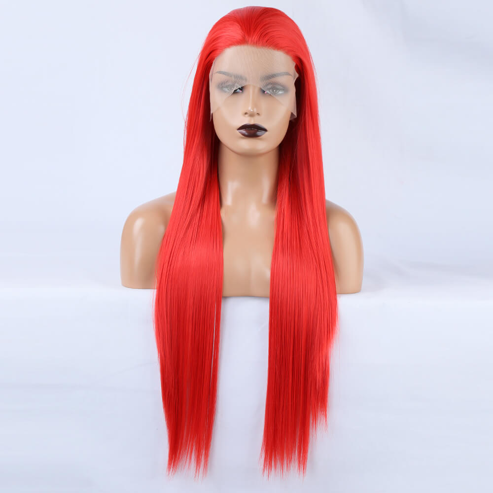 Ladies Red Wig Front Lace | Red Human Hair Lace Front Wig