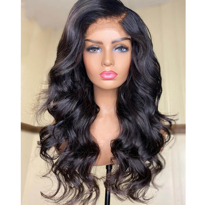 Natural Front Lace Wavy Long Curly Wig | Deep Wave Lace Front Wig 