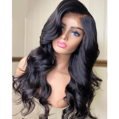 Natural Front Lace Wavy Long Curly Wig | Deep Wave Lace Front Wig 