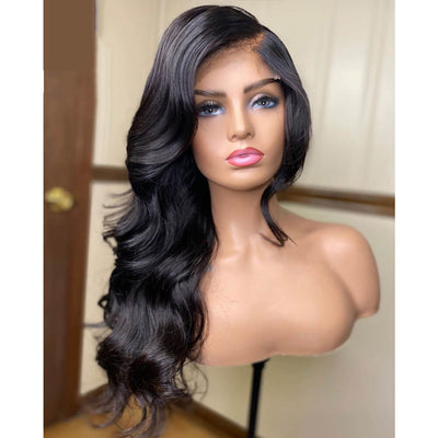 Natural Front Lace Wavy Long Curly Wig | Deep Wave Lace Front Wig 
