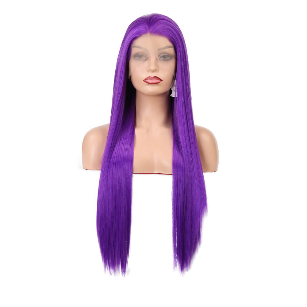 Natural Transition Wig Purple | Body Wave Purple Blend Wig Human Hair