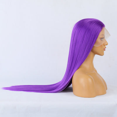 Natural Transition Wig Purple | Body Wave Purple Blend Wig Human Hair